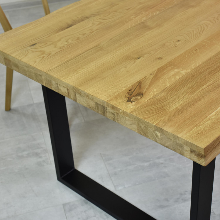 Jídelní stůl z dubového dřeva 200 x 100 cm, přírodní vzhled , Jídelní stoly- 5