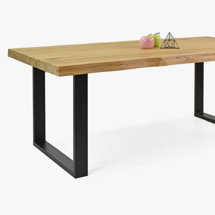 Jídelní stůl z dubového dřeva 160 x 90 cm, přírodní vzhled , Jídelní stoly- 4