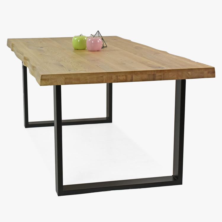 Jídelní stůl z dubového dřeva 160 x 90 cm, přírodní vzhled , Jídelní stoly- 6