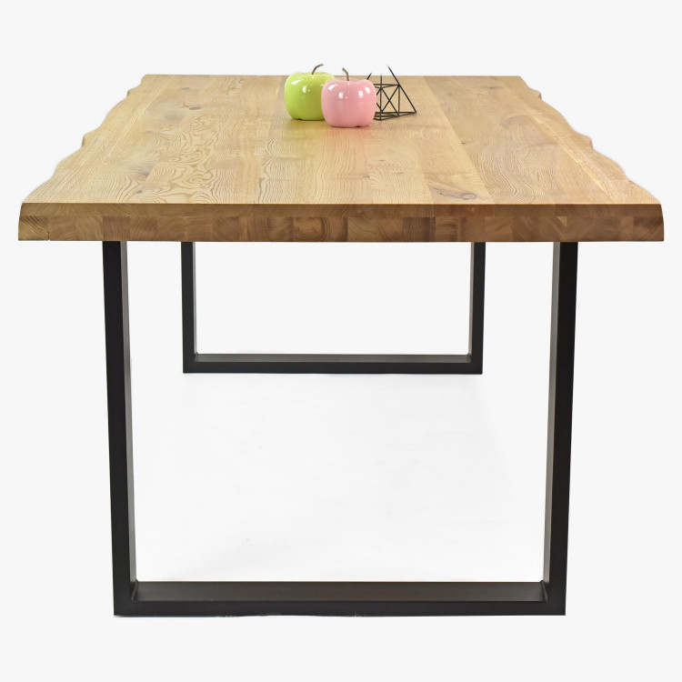 Jídelní stůl z dubového dřeva 200 x 100 cm, přírodní vzhled , Jídelní stoly- 7