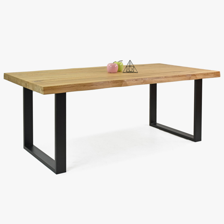 Jídelní stůl z dubového dřeva 200 x 100 cm, přírodní vzhled , Jídelní stoly- 1