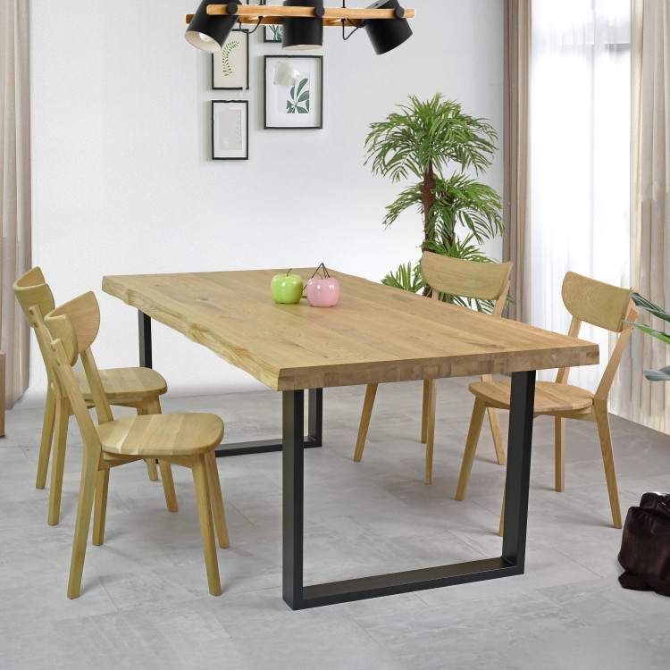 Jídelní stůl z dubového dřeva 160 x 90 cm, přírodní vzhled , Jídelní stoly- 2