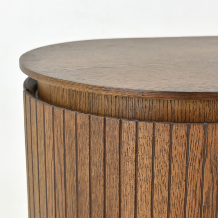 Zaoblená komoda v barvě ořech , Dřevěný nábytek z masívu- 8