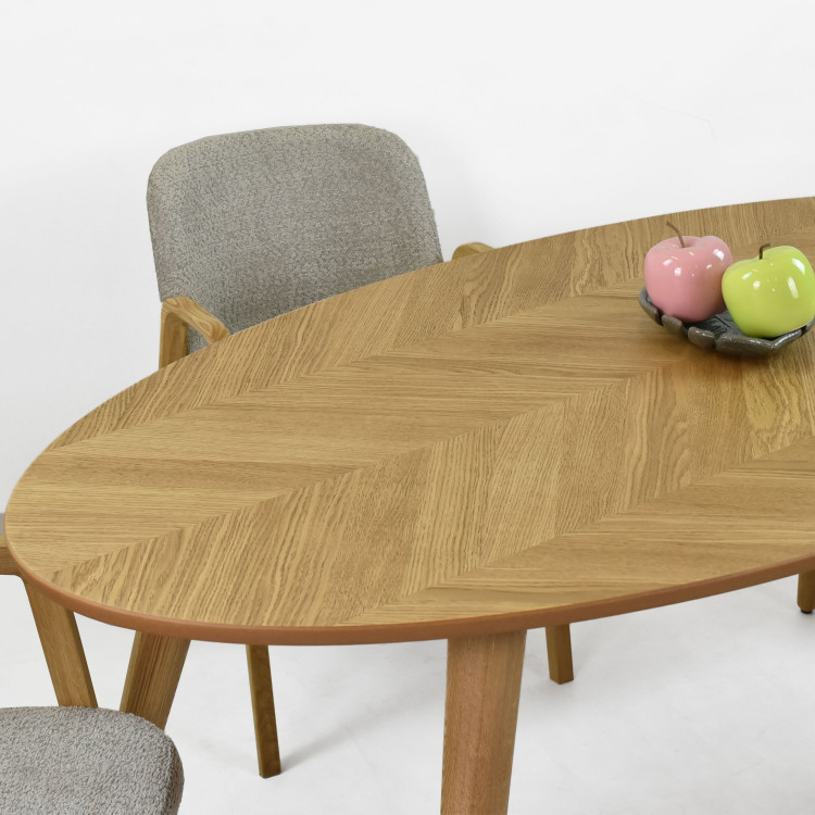 Oválný jídelní stůl 190 x 95 cm, barva dub , Jídelní stoly- 5