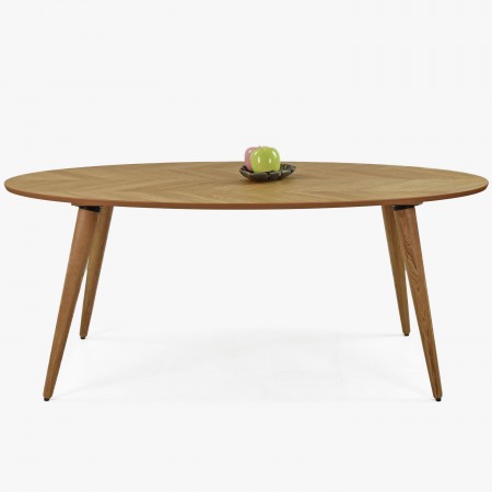 Oválný jídelní stůl 190 x 95 cm, barva dub , Jídelní stoly- 1