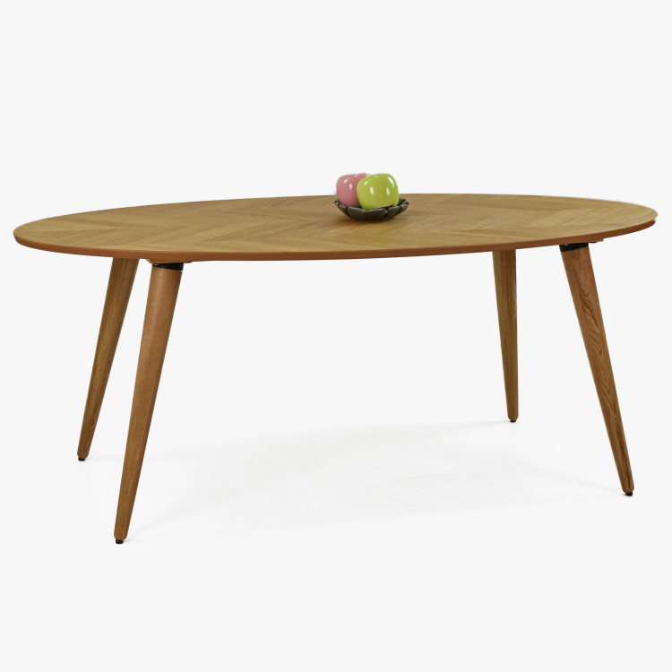 Oválný jídelní stůl 190 x 95 cm, barva dub , Jídelní stoly- 4
