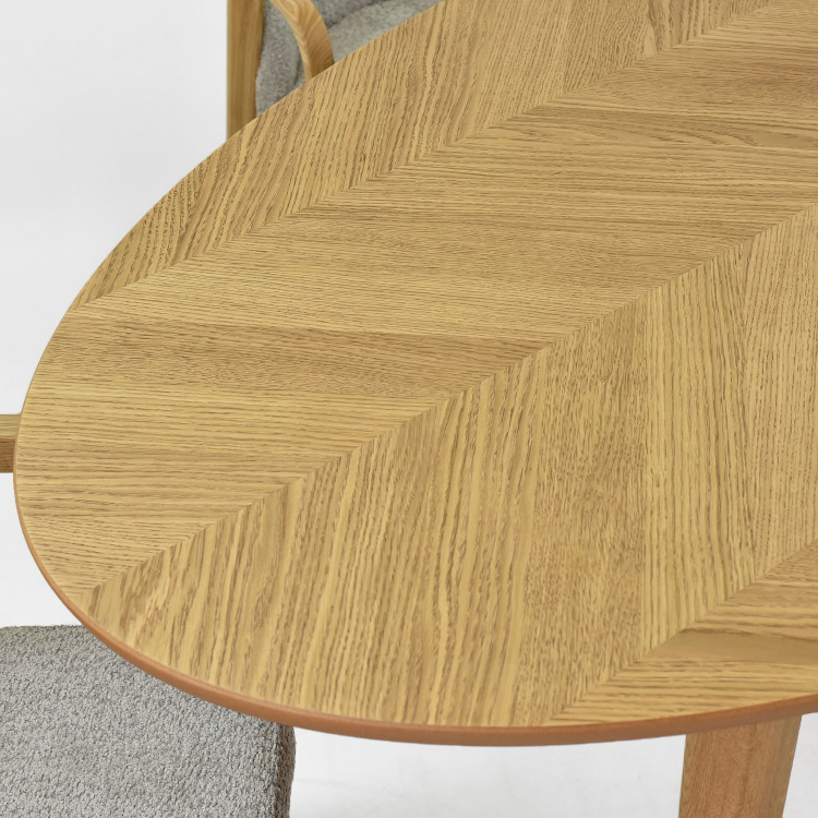 Oválný jídelní stůl 190 x 95 cm, barva dub , Jídelní stoly- 3