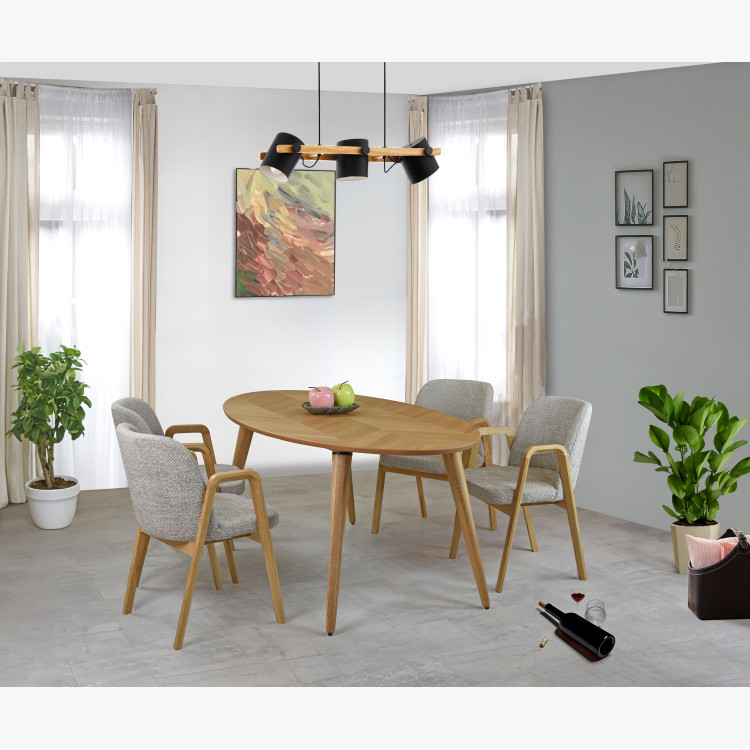 Oválný jídelní stůl 190 x 95 cm, barva dub , Jídelní stoly- 9