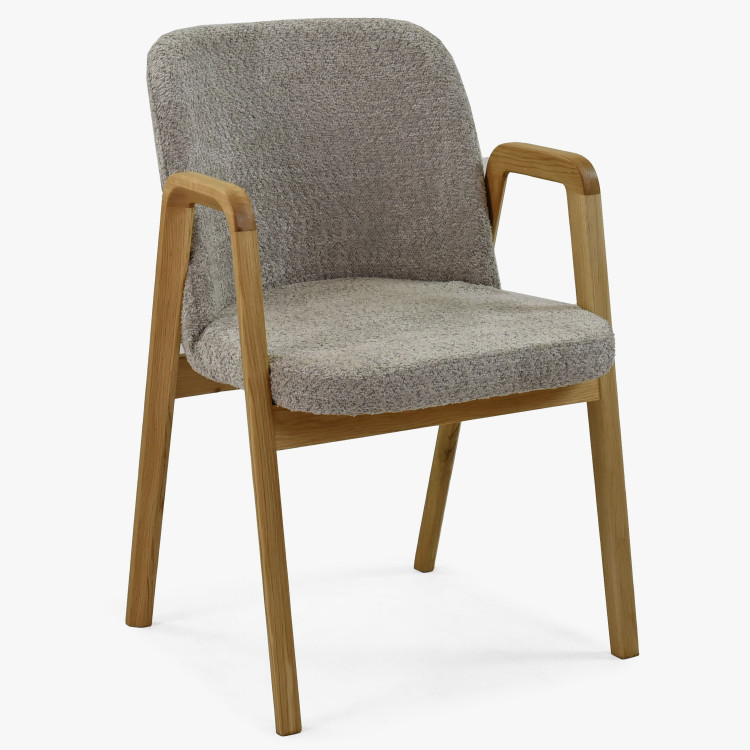 Moderní židle dub, barva čalounění Taupe , Jídelní židle- 1