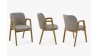 Moderní židle dub, barva čalounění Taupe , Jídelní židle- 6