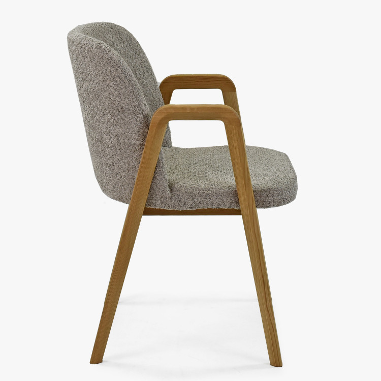 Moderní židle dub, barva čalounění Taupe , Jídelní židle- 5