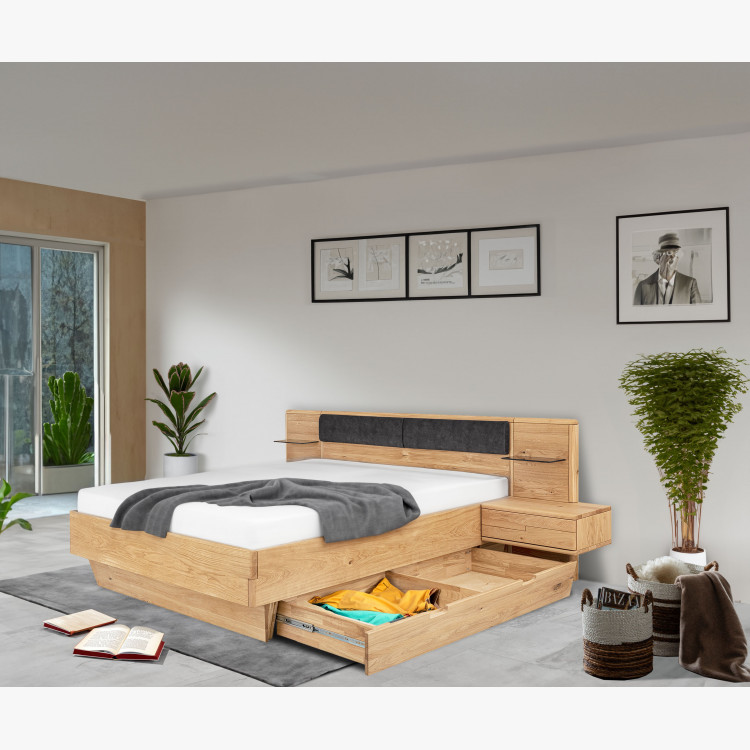 Dubová postel s nočními stolky a úložným prostorem , Dubové postele- 3