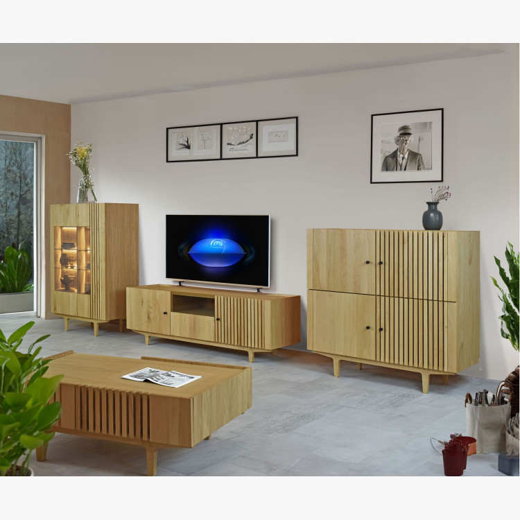 Luxusní nábytek do obývacího pokoje More - dubové lamely , Dubový nábytek- 17