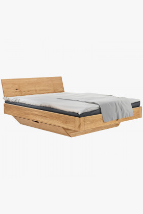 Dubová postel s úložným prostorem 160 x 200 cm