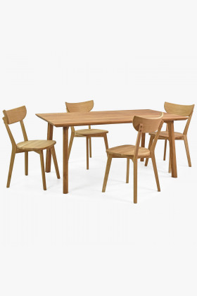 Dřevěný stůl a dřevěné židle sestava , Jídelní sety- 1