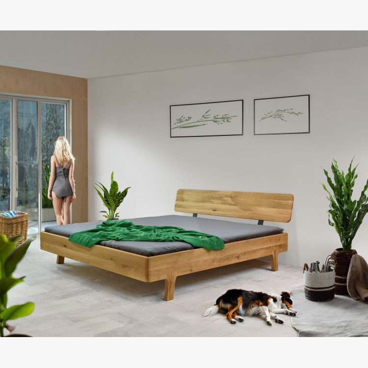 Zaoblená manželská postel z masivu dub 180 x 200 cm , Dubové postele- 10