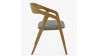 Zaoblená dubová židle s šedým čalouněním , Jídelní židle- 5