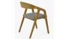 Zaoblená dubová židle s šedým čalouněním , Jídelní židle- 6