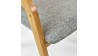 Zaoblená dubová židle s šedým čalouněním , Jídelní židle- 3
