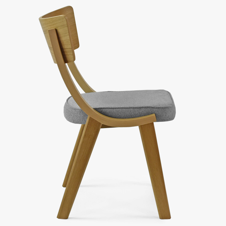 Jídelní židle dub s šedým čalouněním , Jídelní židle- 5