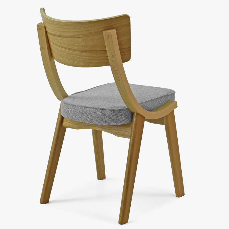 Jídelní židle dub s šedým čalouněním , Jídelní židle- 4