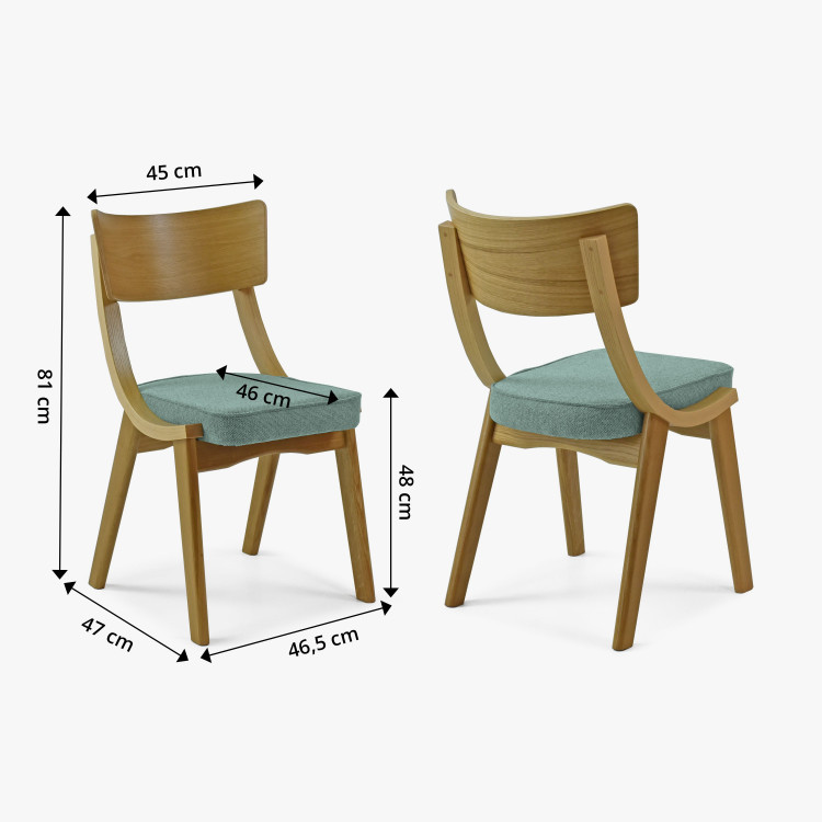 Jídelní židle dub s mátovým čalouněním , Jídelní židle- 10