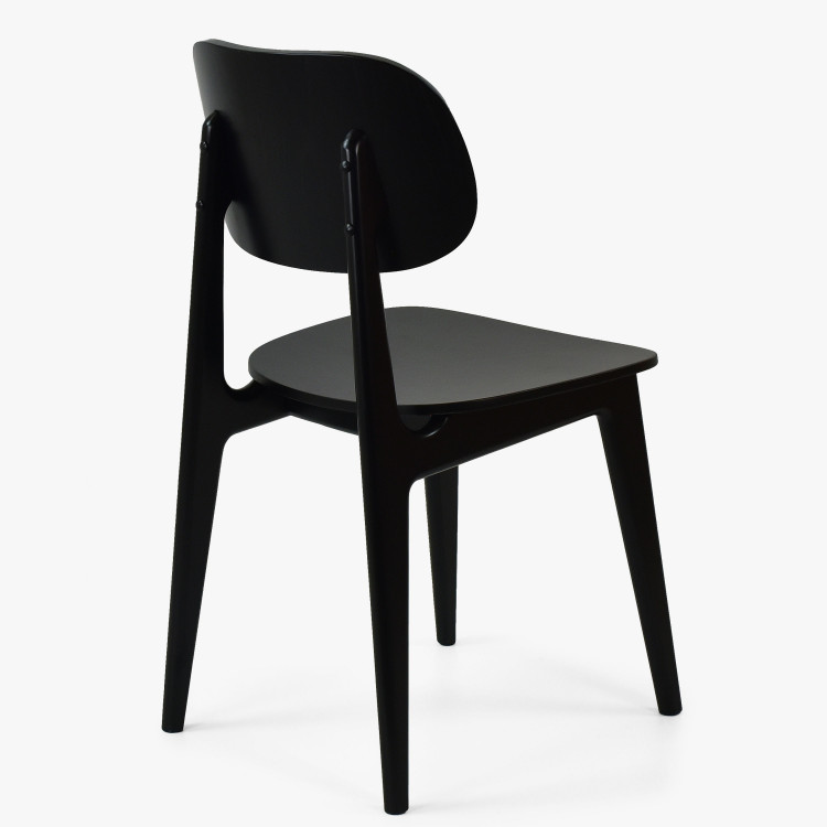 Černá jídelní židle celo dřevěná , Jídelní židle- 2