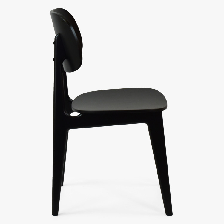 Černá jídelní židle celo dřevěná , Jídelní židle- 4