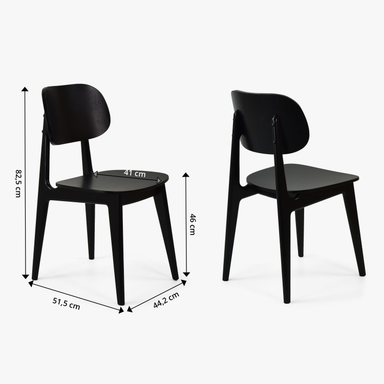 Černá jídelní židle celo dřevěná , Jídelní židle- 8
