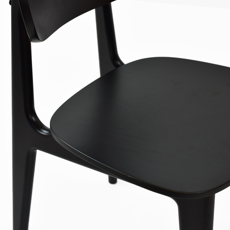 Černá jídelní židle celo dřevěná , Jídelní židle- 7