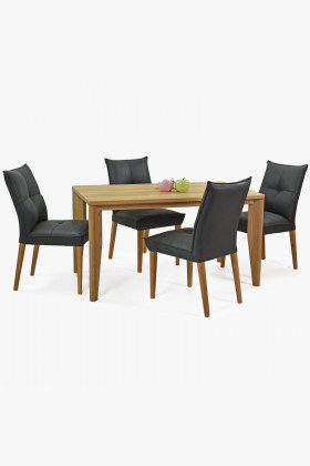 Set komfortní židle a stůl 140 x 80 masiv dub , Jídelní sety- 1