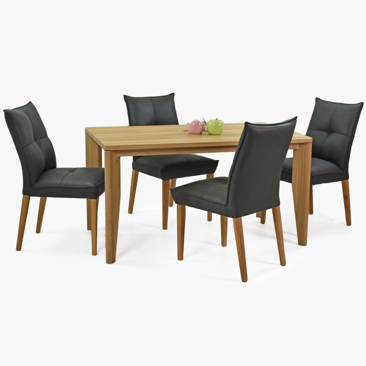 Set komfortní židle a stůl 140 x 80 masiv dub , Jídelní sety- 1