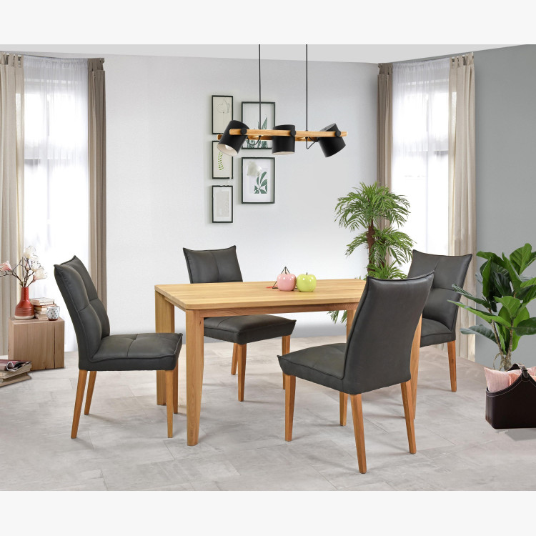 Set komfortní židle a stůl 140 x 80 masiv dub , Jídelní sety- 22