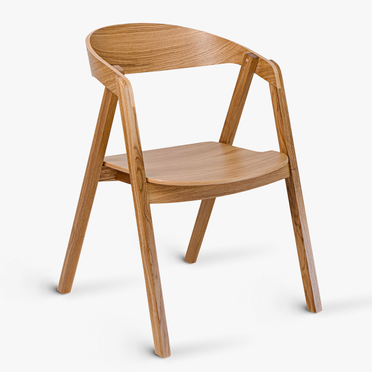 Stohovatelná dubová židle - celodřevěná , Jídelní židle- 1