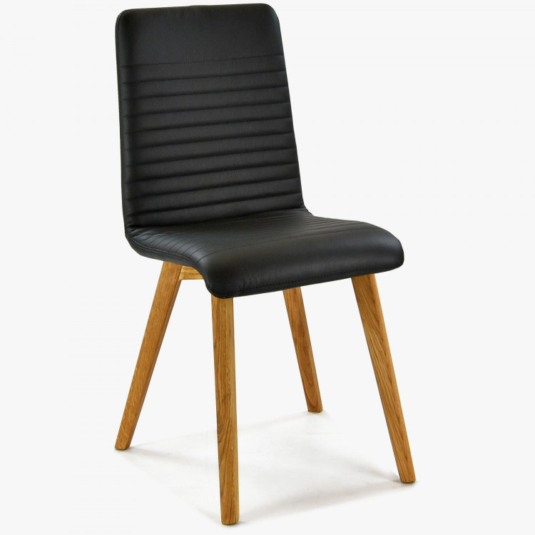 Jídelní židle pravá kůže černá, Model Arosa , Židle pravá kúže- 1