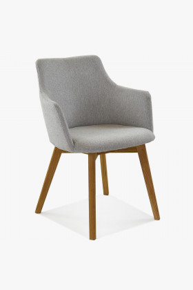 Židle s područkami - Bella, šeda easy clean , Jídelní židle- 1
