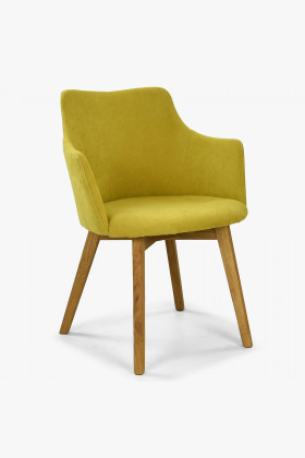 Křeslo s opěrkou Bella - žluta , Jídelní židle- 1