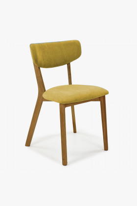 Látková židle - nohy dub, Amisa žlutá , Žluté jídelní židle- 1