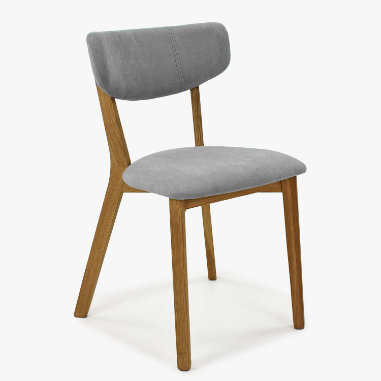 Látková židle - nohy dub, Amisa šedá , Jídelní židle- 1