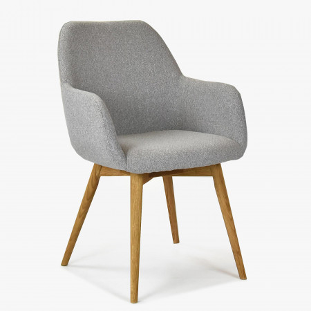 Designová židle s područkami, Sky světle šedá , Jídelní židle- 1