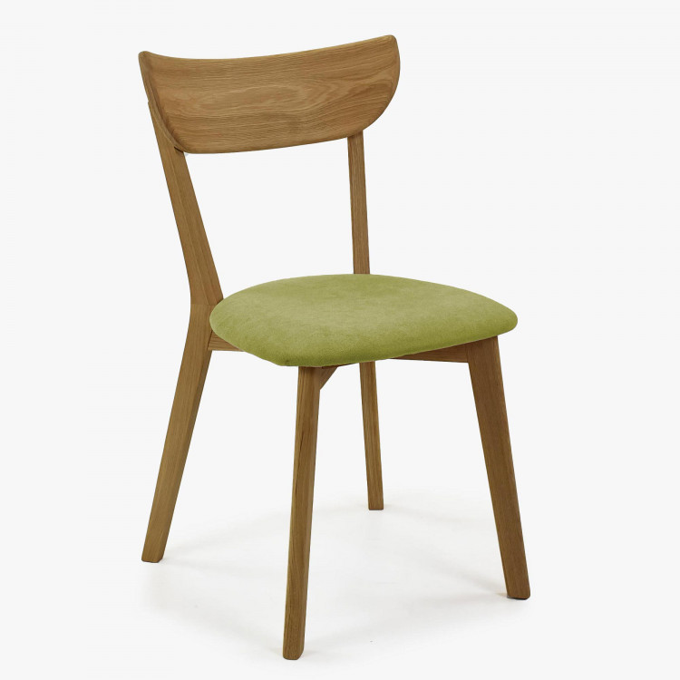 Moderní židle dub Eva, zelený sedák , Jídelní židle- 1