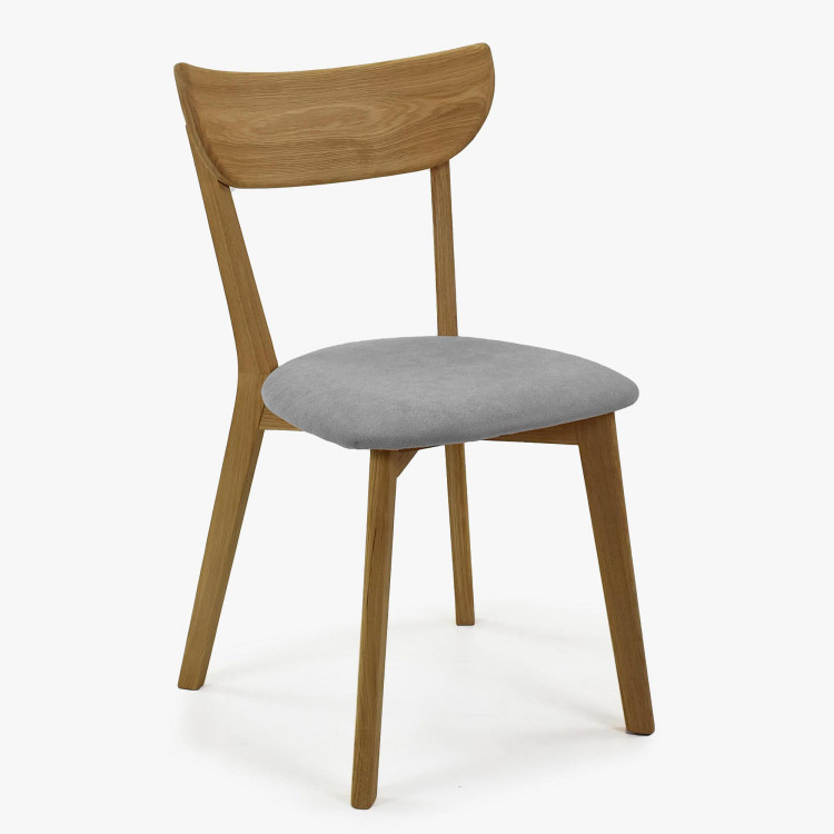 Moderní židle dub Eva, šedý sedák , Jídelní židle- 1