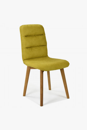 Pohodlná židle, žlutá látka - dubové nohy Orlando , Jídelní židle- 1