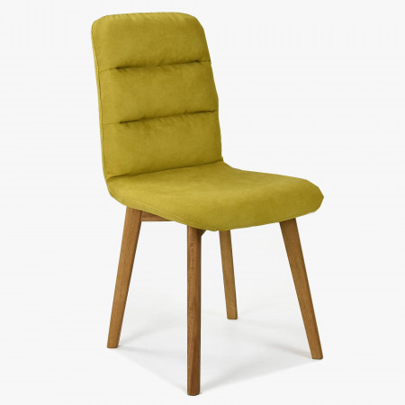 Pohodlná židle, žlutá látka - dubové nohy Orlando , Jídelní židle- 1