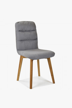 Pohodlná židle, šedá látka - dubové nohy Orlando , Jídelní židle- 1