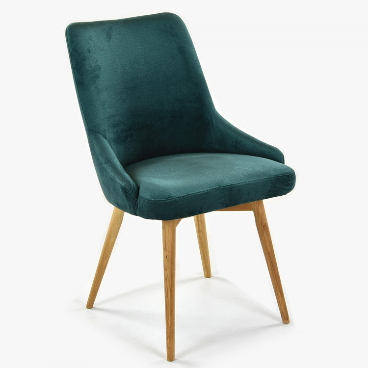 Jídelní židle sametová Laura, barva zelená - Water repellent , Jídelní židle- 1