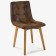Dubová židle - hnědá imitace kůže, Leonardo , Jídelní židle- 1