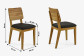 Jídelní židle dubová - kožený černý sedák , Jídelna- 6