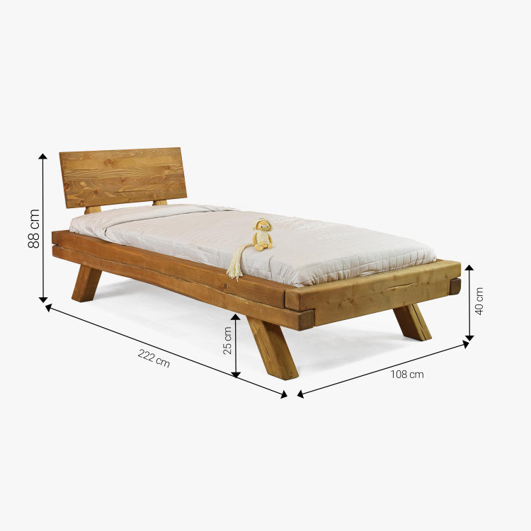 Jednolůžková postel z trámů Miky 90 x 200 cm , Jednolůžkové postele- 9