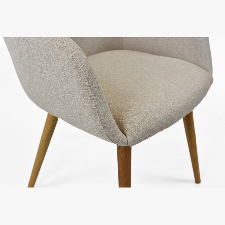 Designová židle s područkami, Sky béžová , Jídelní židle- 7